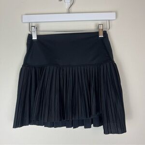 LUCKY IN LOVE + BETHANIE MATTEK-SANDS Black Asymmetrical Pleated Skort Small